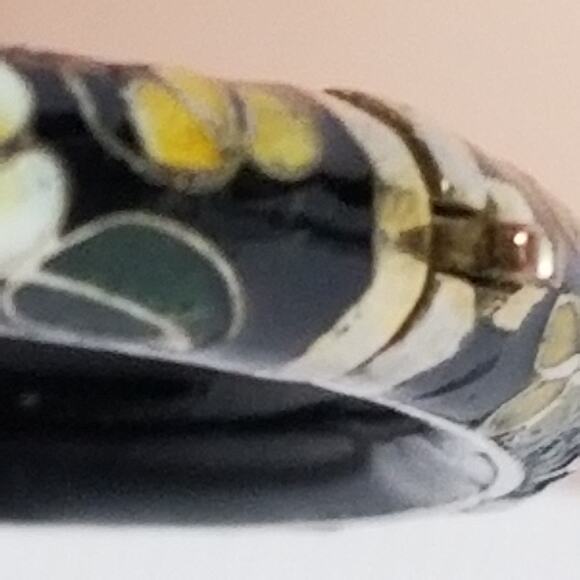 Vintage cloisonne black painted enamel hinged bangle 1.2000 - Picture 13 of 15
